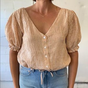 Esby Apparel Isobel Top - Rust Stripe